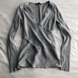 Y2K Gray Wrap Long Sleeve